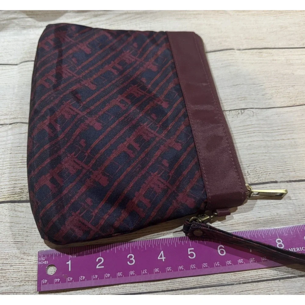 Travelon RFID Set of 2 Make Up Bags Travel Pouch Blue Burgundy Red EXCELLENT B7